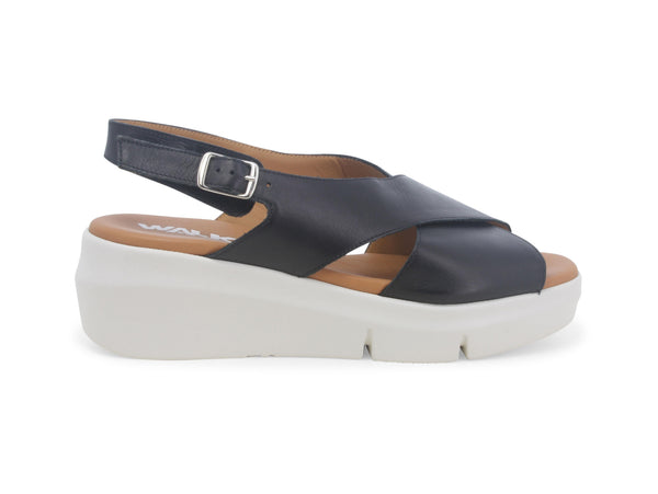 Melluso Sandali Casual in Pelle Nera con Zeppa a Contrasto R80420W-234417